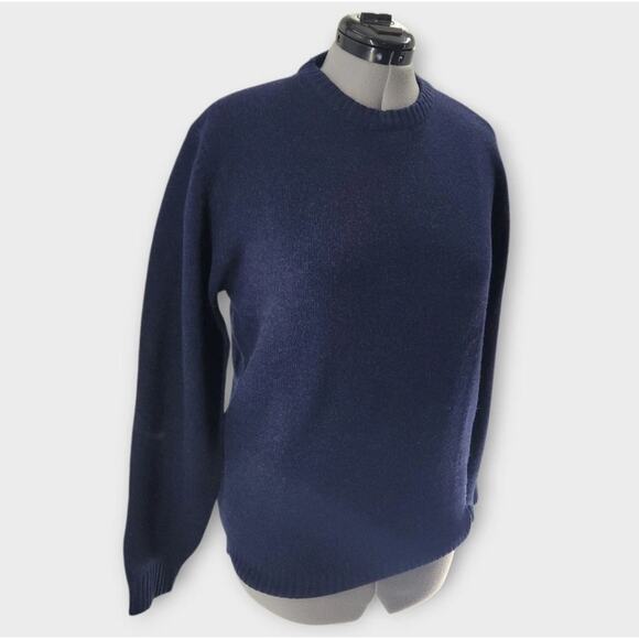 Orvis Sig. Collection Sweater Men's M Navy Crewneck Lambswool Cashmere Blend NWT - Picture 2 of 6